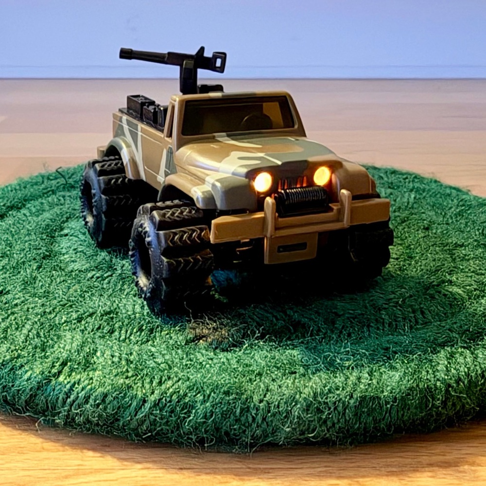 VINTAGE 1980s STOMPER Schaper Jeep Military Dark Green Camouflage 4 x 4 Truck